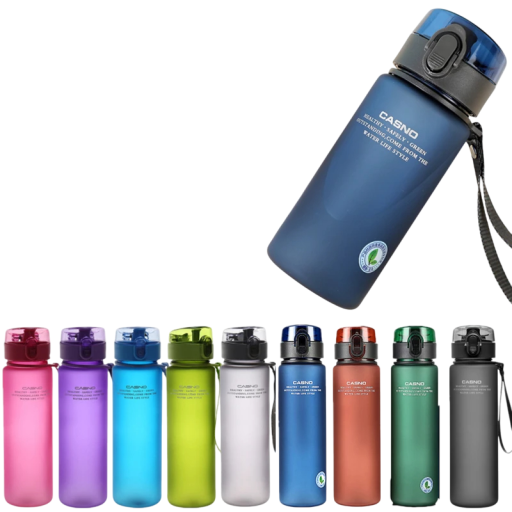 Garrafa de água 400 ml Garrafa de hidratação leve em plástico com tampa à prova de fugas Garrafa de desporto compacta para beber Abertura larga Fácil de limpar