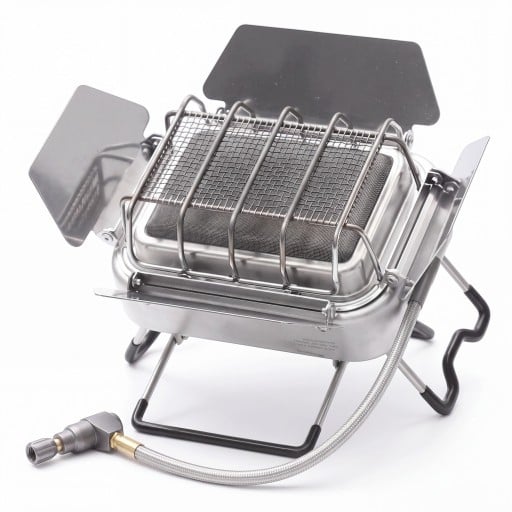 Gas Camping Stove and Heater with Infrared Radiation 2.5 kW, 1 kg, Stainless Steel and Ceramic, Silver, for Camping and Outdoor