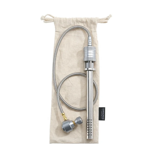 Gasbrennerpistole mit 66 cm Schlauch und verstellbarem Rohr aus Kohlenstoff-Edelstahl Handzündung Grillen Löten Erwärmen