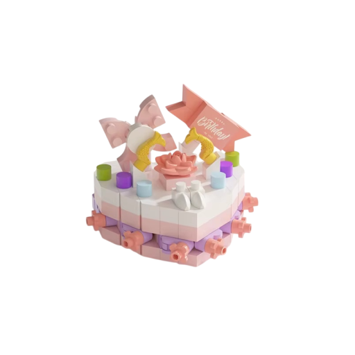 Gâteau sucré coloré en 140 micro briques de construction Mini blocs de desserts Kit créatif pour enfants 8+ et adultes Modèle décoratif miniature