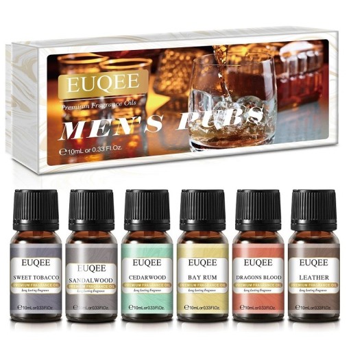 Gavesæt med æteriske olier til diffuser Aromatiske olier i sæt Naturlige æteriske olier 6 stk. 10 ml