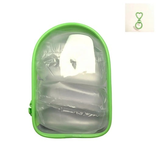 Geantă de călătorie transparentă cu breloc 15×10,5×5 cm PVC pentru organizarea cosmeticii, a lucrurilor mărunte și a produselor de igienă