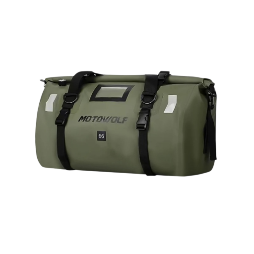 Geantă de motocicletă impermeabilă 66l IP68 58x55x26 cm, geantă impermeabilă tip roll-up, geantă de șa de călătorie, geantă de bagaje pentru motocicletă și activități în aer liber