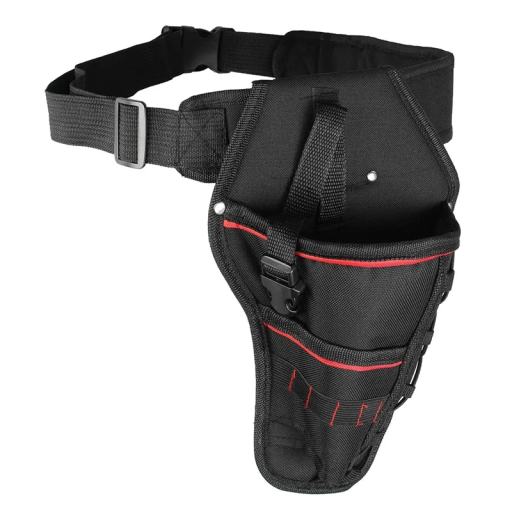 Geantă de scule multifuncțională impermeabilă cu curea, curea reglabilă 70-90 cm, cataramă, șase piese pentru ciocan, șurubelniță, cheie, burghiu