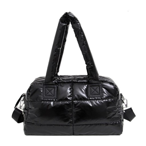 Geantă matlasată pentru femei pentru mână și pe umăr 38 x 25 x 12 cm Aspect umflat lucios Formă spațioasă Mânere căptușite Curea lată