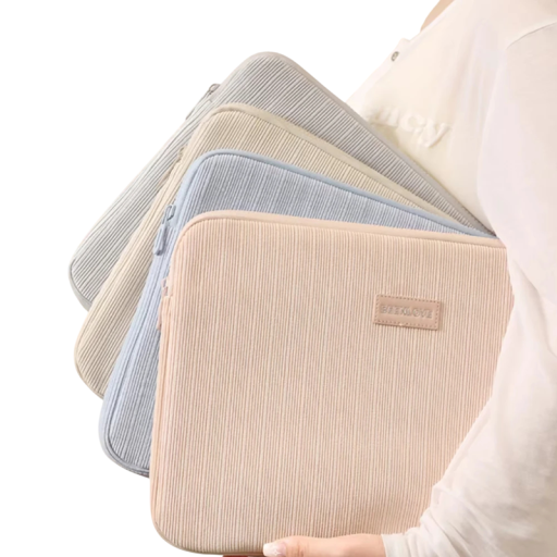 Geantă pentru laptop 15,6 inch, husă moale cu fermoar 37,5 x 27,5 cm din material cu dungi, cu căptușeală pentru transport în rucsac sau în mână
