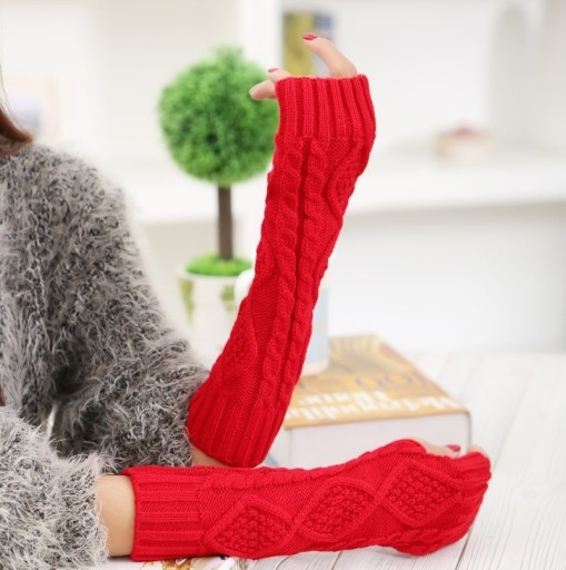 Gebreide armwarmers voor dames