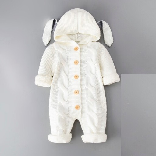 Gebreide jumpsuit voor baby&#39;s met oren T2670