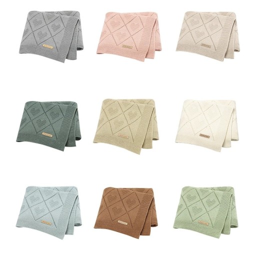 Gebreide katoenen babydeken 70x90 cm Mimixiong Kinderwagen inbakerdeken Wiegdeken Zacht voor baby&#39;s Slaapdeken