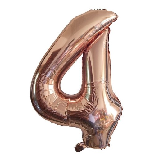 Geburtstags-Zahlenballon aus Roségold, 100 cm