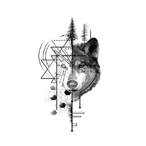 Gefälschtes Wolf-Tattoo