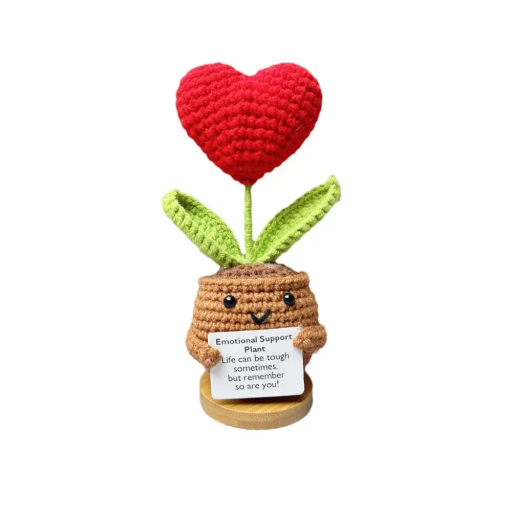 Gehaakte decoratieve bloem in de vorm van een hart 13x5 cm Rood handgemaakt Positieve energievanger Valentijnsdagdecoratie Geschenk van liefde