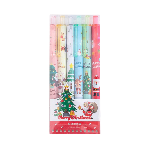 Gel Pen 0.5 mm with Christmas Motif 6 pcs