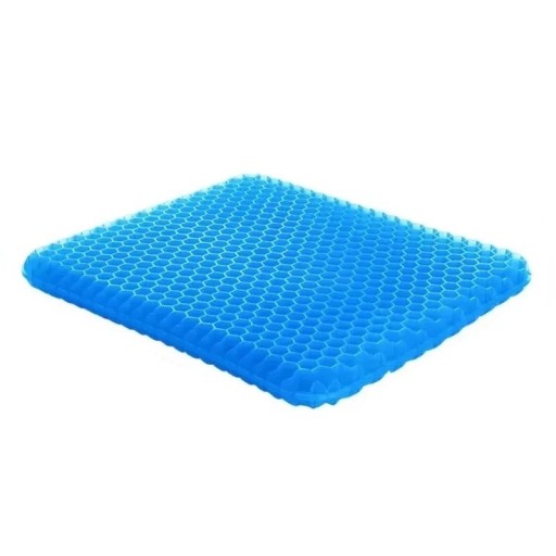 Gel sædehynde 40 x 35 x 2,5 cm ortopædisk åndbar bikagelignende gelpude til rygsmerter, haleben, kontorvogne, PE-skum