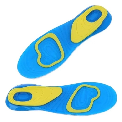 Gel schoeninlegzolen Blauwe kleur Schokabsorptie Comfort bij het lopen Ontlast de voeten Ergonomische vorm Voor dagelijks gebruik