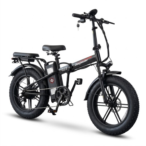 Geländeelektrofahrrad DEEPOWER G23 Motor 90 Nm Batterie 48 V 17,5 Ah Fat Bike Reifen 20 x 4 Zoll LED-Display Schwarz Für Gelände und Stadt