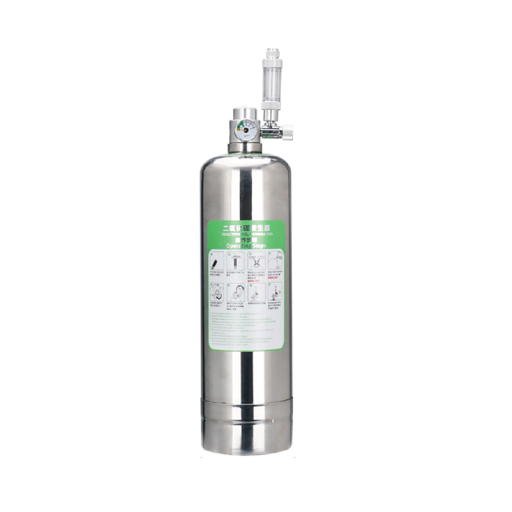 Generátor oxidu uhličitého do akvária 2 l CO2 systém z nerezovej ocele 12V s ventilom a reaktorom pre rastliny a ryby 10,2 x 44 cm