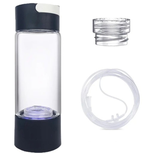 Generatore di acqua idrogenata 380 ml Bottiglia di vetro con alimentazione USB Alto contenuto di idrogeno 21 x 7 cm Acqua benefica
