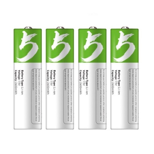 Genopladelige AA-batterier, 4 stk.