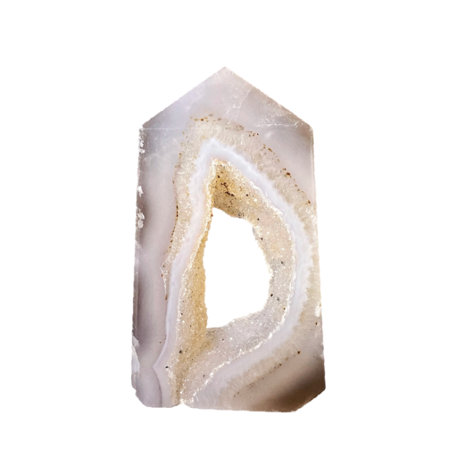 Geodiittinen akaattikärki 20–50 g luonnonkristalli valkoinen beige keskellä epäsäännöllinen muoto keräilijöille ja koristeeksi