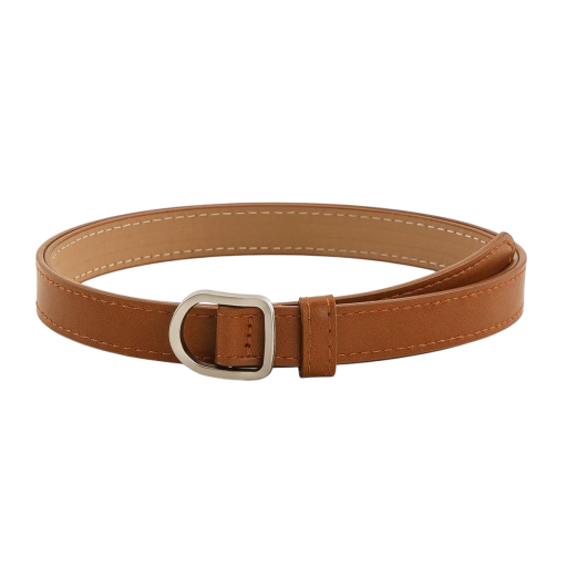 Geperforeerde PU leren damesriem 105 x 1,8 cm Elegante riem met fijn patroon Verstelbare smalle riem voor jurken Rokken Broeken