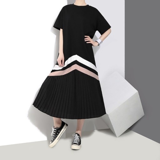 Geplooide midi-jurk