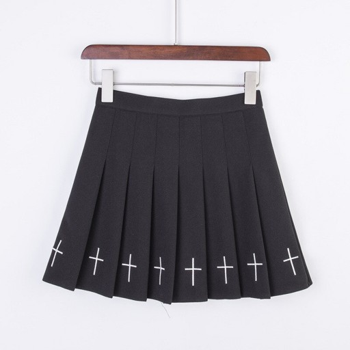 Geplooide minirok voor dames met kruisjes