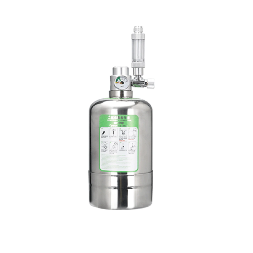 Gerador de dióxido de carbono para aquário 1 l sistema CO2 em aço inoxidável 12V com válvula e reator para plantas e peixes 10 x 29 cm