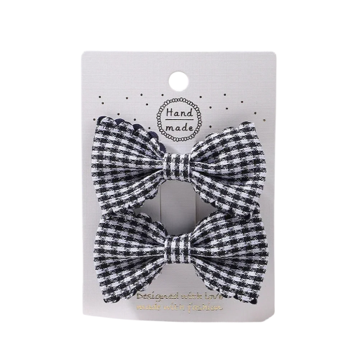 Geruite haarstrik 2 stuks strikclips 6,4 x 3,8 cm Elegante accessoire haarspelden met strik Stijlvol kapsel Leuke haaraccessoires