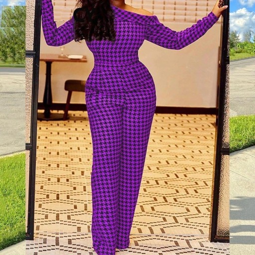 Geruite jumpsuit voor dames