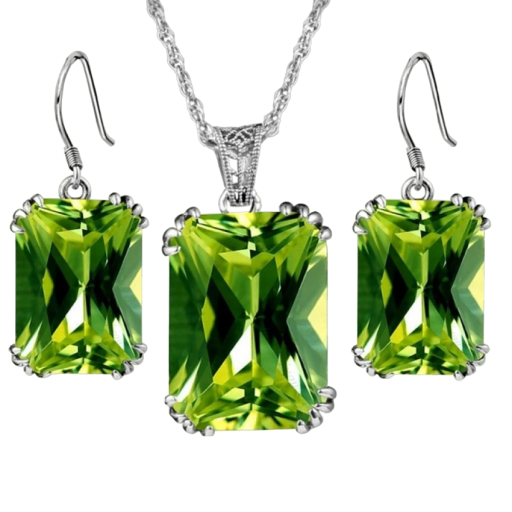 Geschenkset für Damen Halskette und Ohrringe mit Zierstein V185