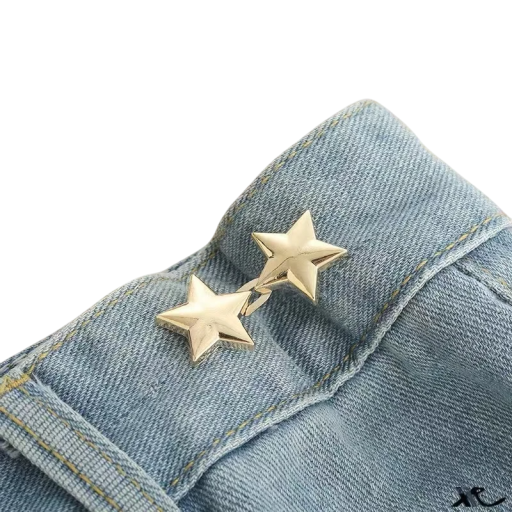 Gesp om de broek strakker te maken in de taille Verstelbare gesp zonder naaien Metalen clip met twee sterren Praktische tailleverkorting Kledingaccessoires