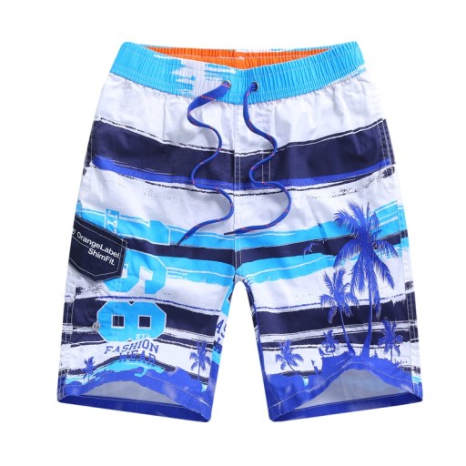 Gestreepte shorts voor jongens met palmbomen