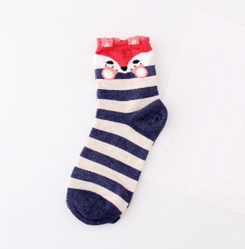 Gestreifte Damensocken mit Tieren