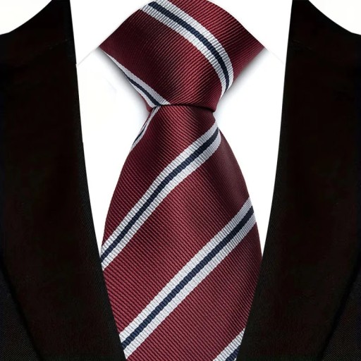Gestreifte rote Herrenkrawatte 145 x 8 cm Elegante Krawatte Stilvolles Herrenaccessoire Geschäftliche und gesellschaftliche Anlässe Hochwertiges
