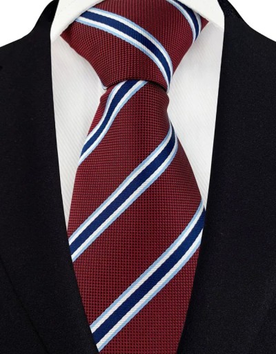 Gestreifte rote Herrenkrawatte 145 x 8 cm Stilvolles Herrenaccessoire Geschäftliche und gesellschaftliche Anlässe Hochwertiges Material Elegante
