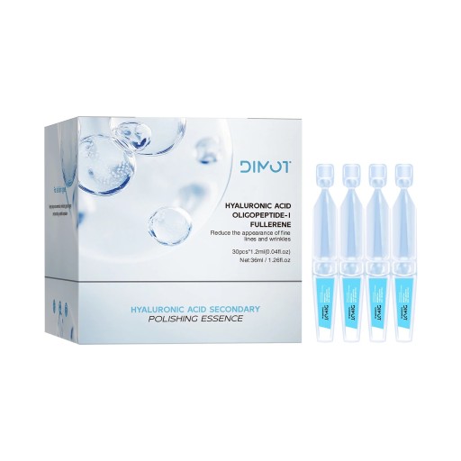 Gezichtserum in ampullen 30 x 1,2 ml met hyaluronzuur en oligopeptide Fulleren Tegen rimpels Dagelijkse kuur Voor gezicht en hals