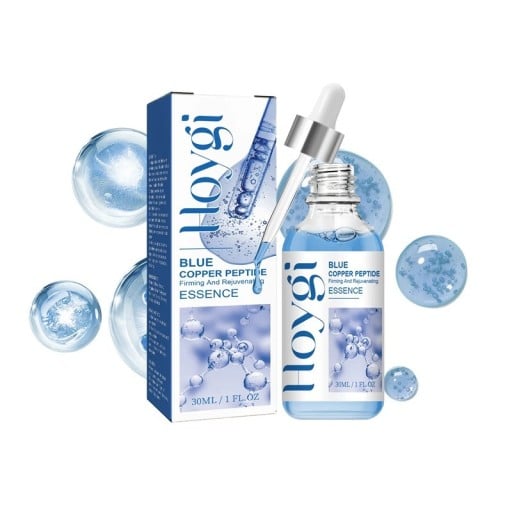 Gezichtserum met blauwe koperen peptiden en slangpeptiden 90 ml in glazen fles met pipet voor stevigheid en verjonging van de huid