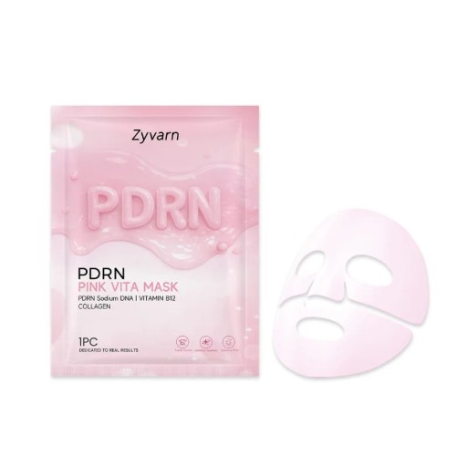 Gezichtsmasker met PDRN en collageen 1 stuk met vitamine B12 Roze Verheldering en hydratatie van de huid Voor thuisbehandeling van het gezicht