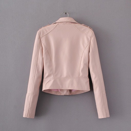 Giacca da donna di lusso in stile motociclista - Salmone