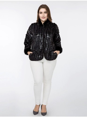 Giacca da donna in pelle di coccodrillo