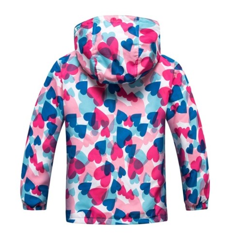Giacca impermeabile per ragazze - A cuori