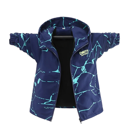 Giacca invernale da ragazzo con cappuccio Giacca imbottita calda con zip e tasche con zip Abbigliamento autunnale e invernale Materiale confortevole in cotone e poliestere