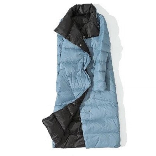 Giacca lunga da donna in piuma reversibile