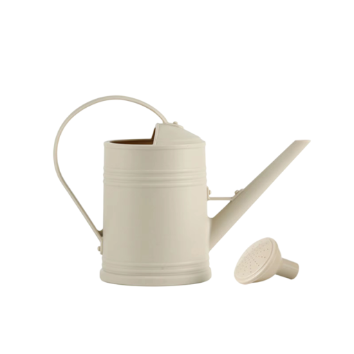 Gieter met een lange hals en een afneembare sproeikop 33 cm plastic beige gieter voor kamer- en tuinplanten