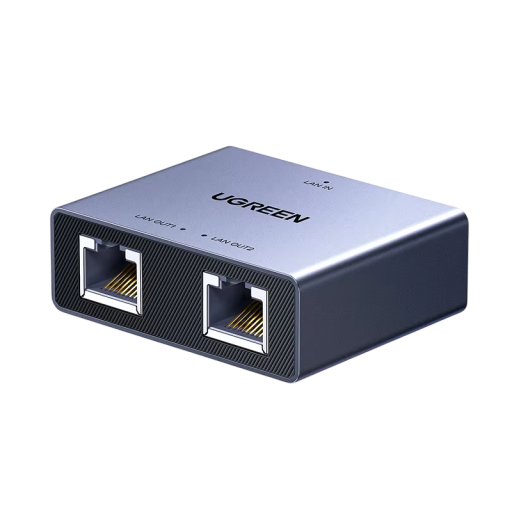 Gigabit RJ45 splitter 1 til 2 porte 1000Mbps USB-C strømmet metalhus blå LAN split til PC router TV bærbar