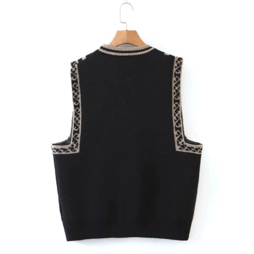 Gilet lavorato a maglia da donna P1442