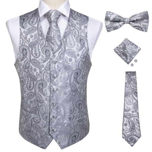 Gilet pour homme avec nœud papillon et cravate