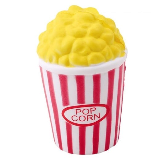Giocattolo antistress da schiacciare a forma di bicchiere a strisce con popcorn Per rilassare la tensione Materiale PU Dimensioni 7,5 x 7,5 x 11 cm