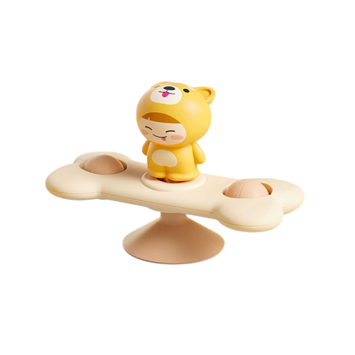 Giocattolo calmante per bambini 10,5 cm Cucciolo con osso Ventosa per superfici lisce Divertimento tattile interattivo Educazione precoce Gioco motorio per bambini